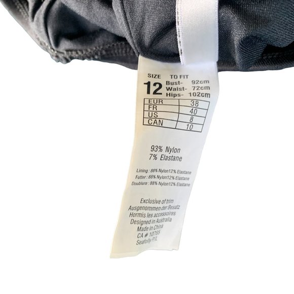 Seafolly Pintucked One Piece Racerback Swimsuit in Black AUS Size 12 / US 8 - Picture 6 of 11